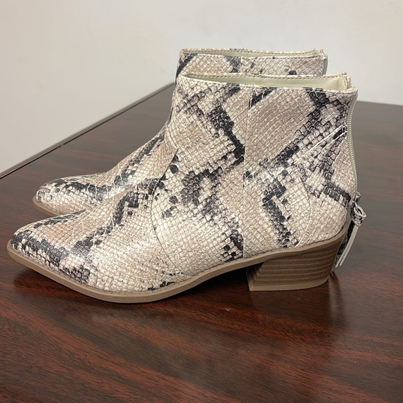 Feraglicious Faux Snake Print Ankle Bootie - Picture 2 of 7